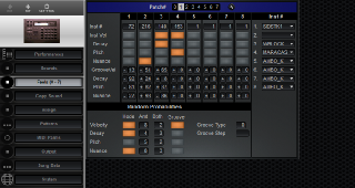 Click to display the Roland R-8 MkII Feels (0 - 7) Editor
