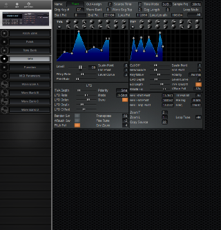 Click to display the Roland S-550 Tone Editor
