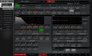 Click to display the Yamaha Montage 7 Performance - AWM Ele/Amp/Pitch Editor